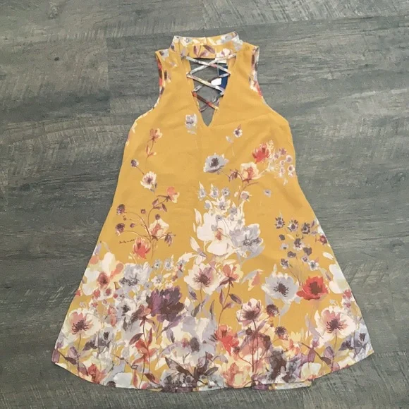 Floral Shift Dress, Marigold - Size XS - Picture 4 of 6